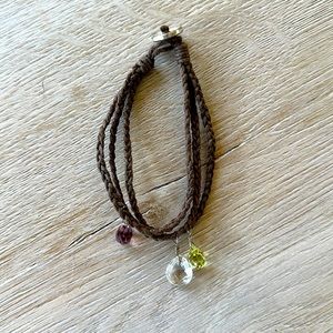 Beautiful Crystal Gem Braided Bracelet